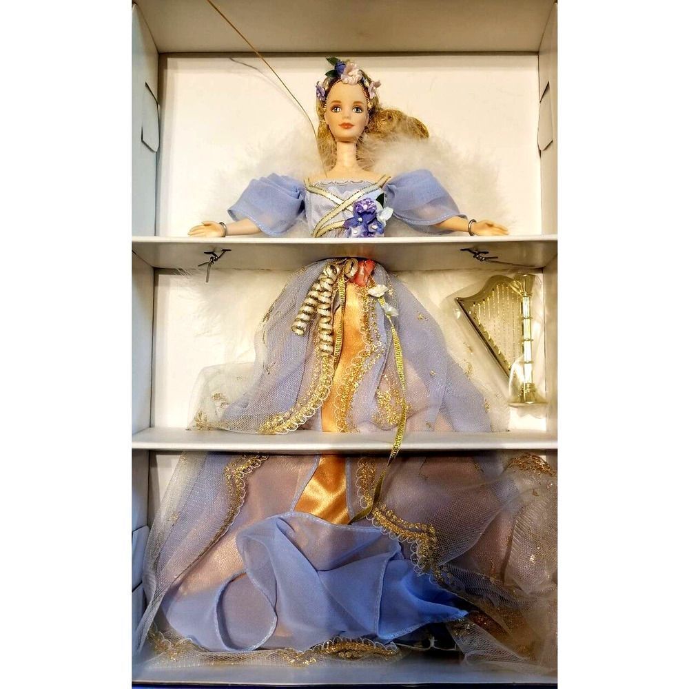 New Barbie Harpist Angel Barbie 14" Tall Doll 1997 Angels of Music #18894 Rare